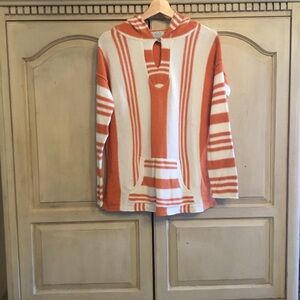 Oso Women’s Striped Orange and White Hoodie Size S NWOT